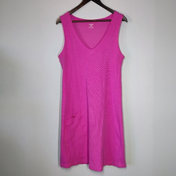 Horny Toad Tank Flexcel Shift Dress Pink Pocket Casual Athleisure Size Medium - Picture 1 of 12